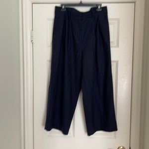 COS Cropped Navy Wide Leg Trousers